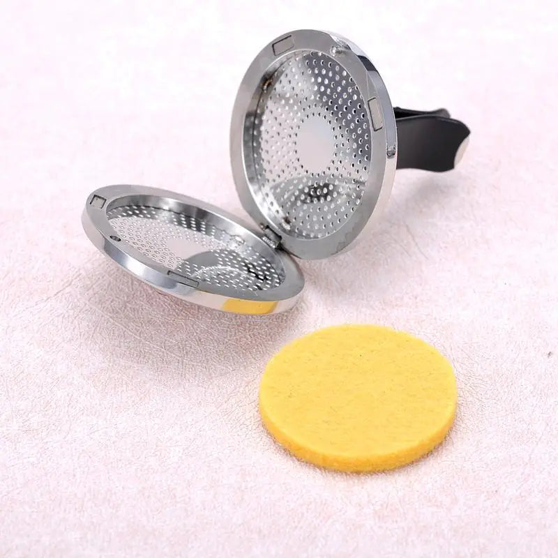 Stainless Steel Car Air Freshener Clip & Aromatherapy Box