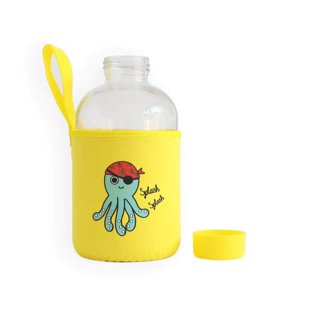 Milk&Moo Sailor Octopus Kids Glass Water Bottles  20 oz, 600 ml