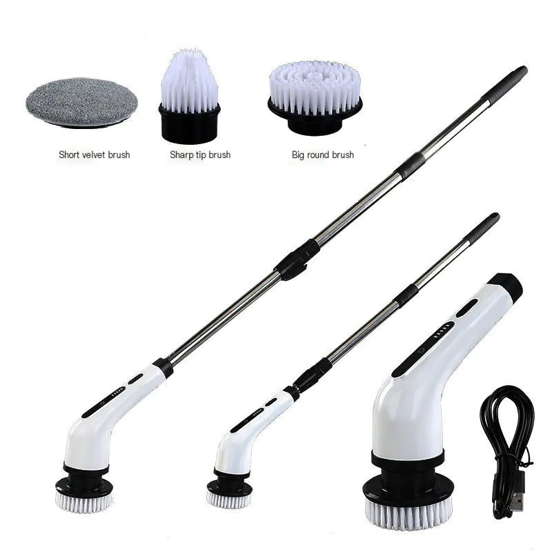 Extendable Wireless Electric Cleaning Brush Set (One Set)