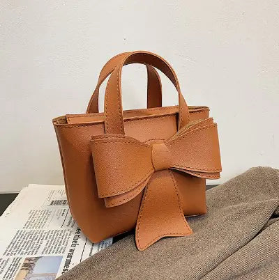 Fashion Bow Design Suede Shoulder Crossbody Bag