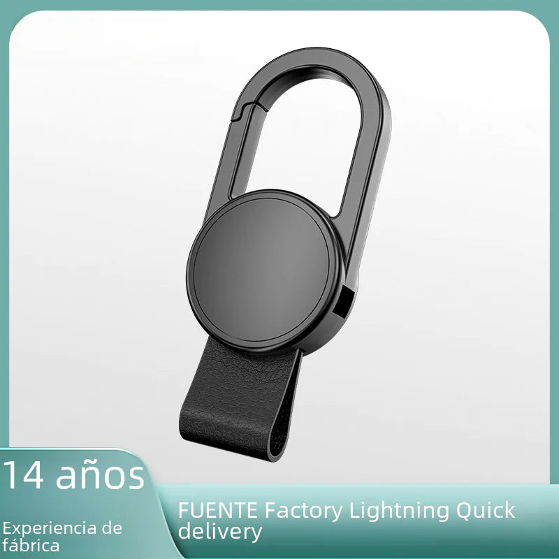 Men's Genuine Leather Car Keychain with Metal Clip