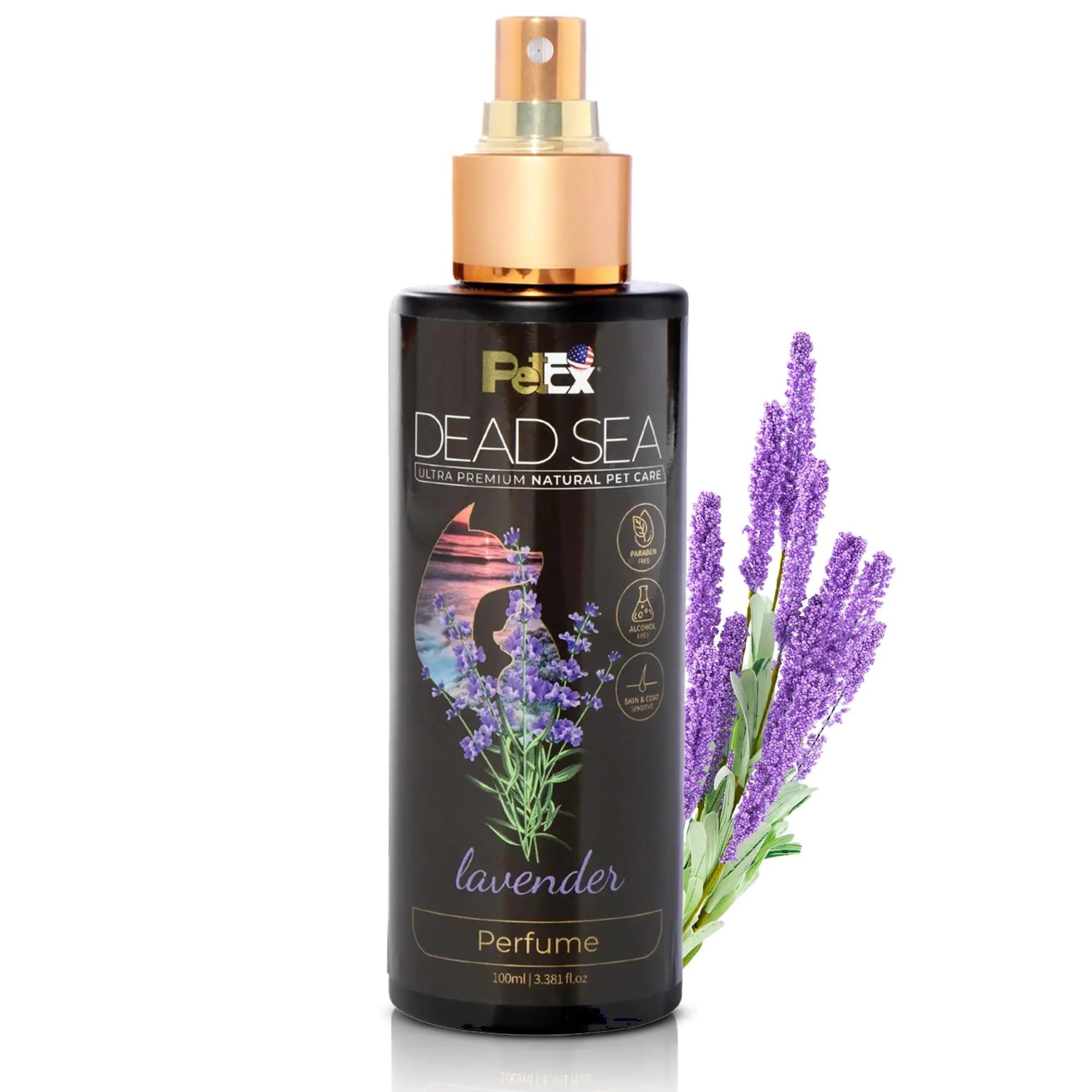 Petex Premium Pet Perfume | Ultra Premium Pet Care with Dead Sea Minerals | Dog Perfume Long Lasting Spray | Natural Pet Cologne - Suitable for Dogs and Cats (Lavender)
