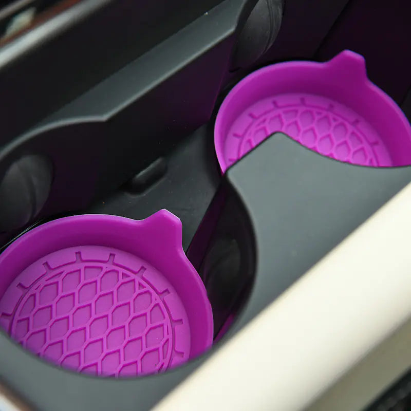 Creative Silicone Car Coaster with Rhinestones