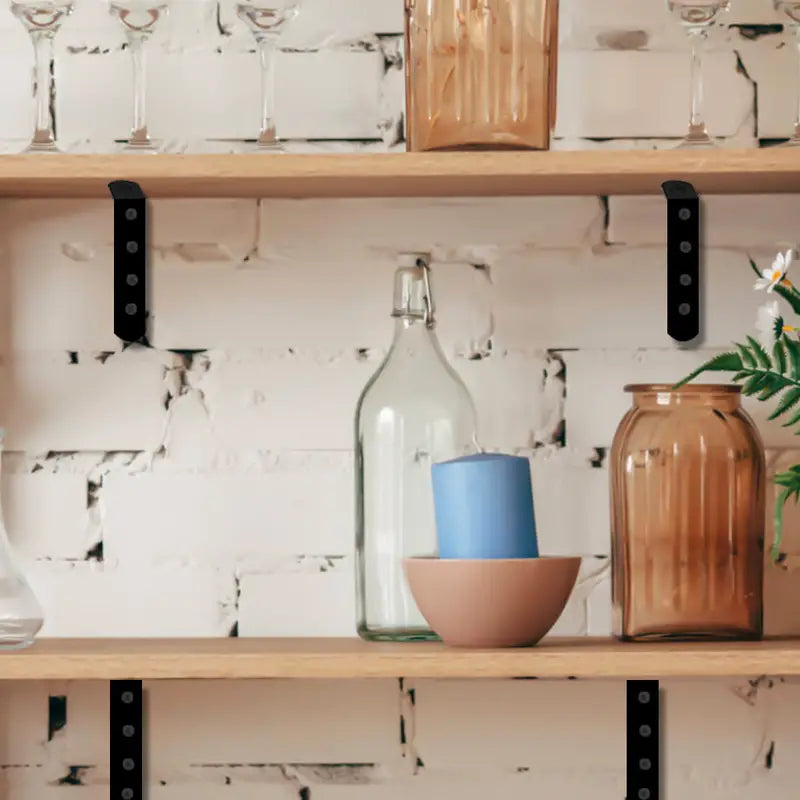 L-Shaped Black Corner Iron Wall Bracket for Support