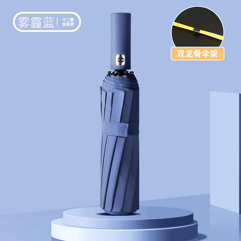 Custom 24 Bone Automatic Folding Sun and Rain Umbrella