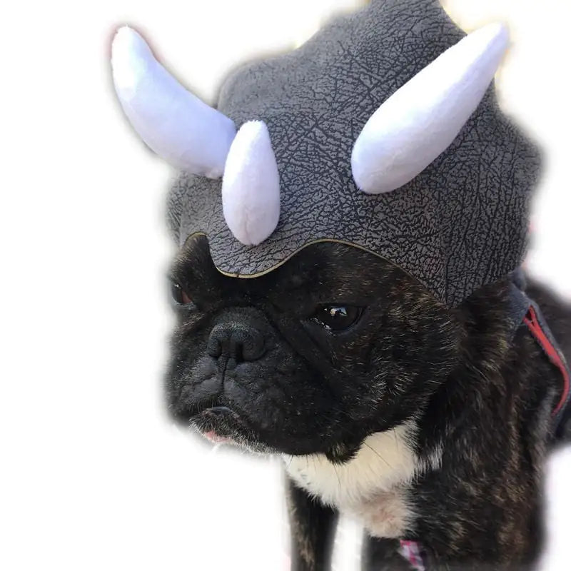 Pet Triceratops Dinosaur Hat for Dogs and Cats