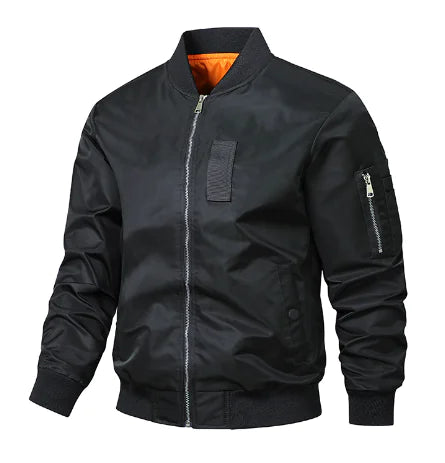 Custom Skull Logo Thickened Flight Jacket Plus Size