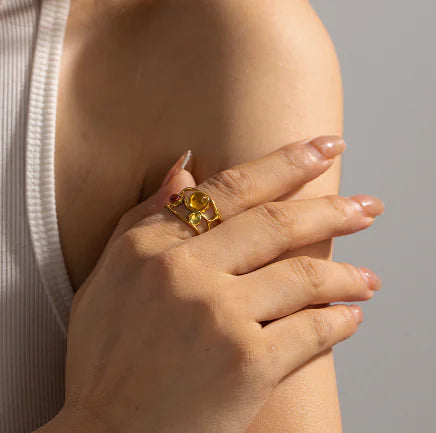 Mesh Design Titanium Split Ring