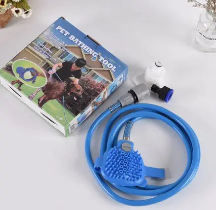 Dog Bath Sprinkler and Brush for Easy Pet Cleaning