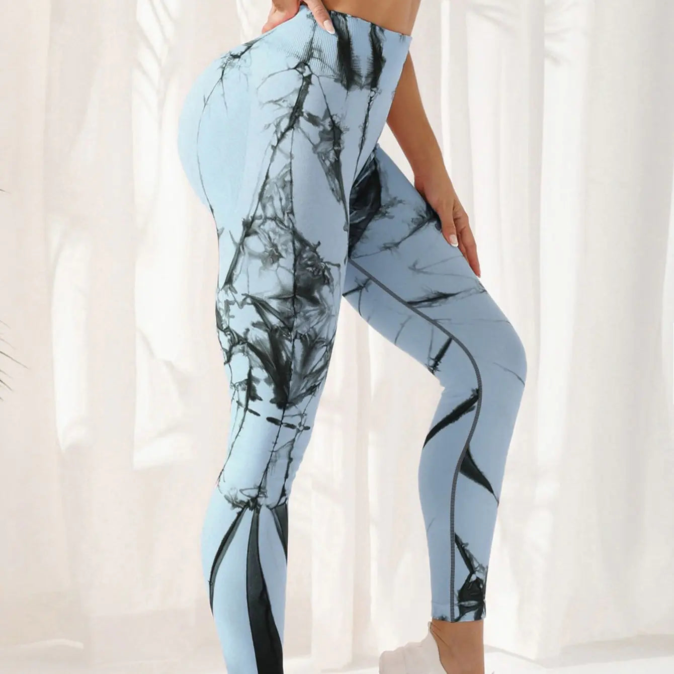 High Waist Tie-Dye Spandex Yoga Leggings for Women