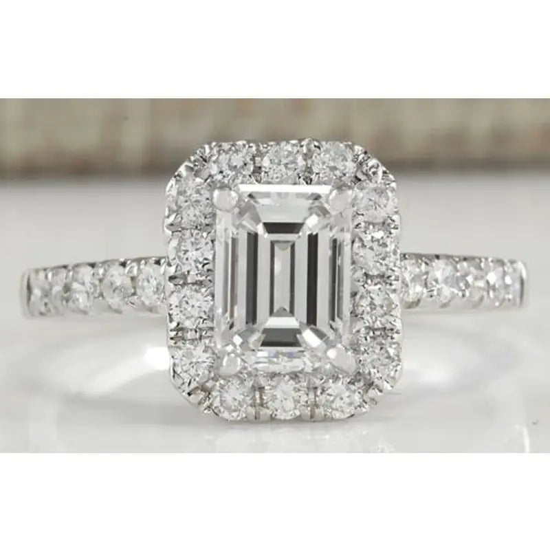 Topaz Engagement Ring with Square Diamond Gemstone