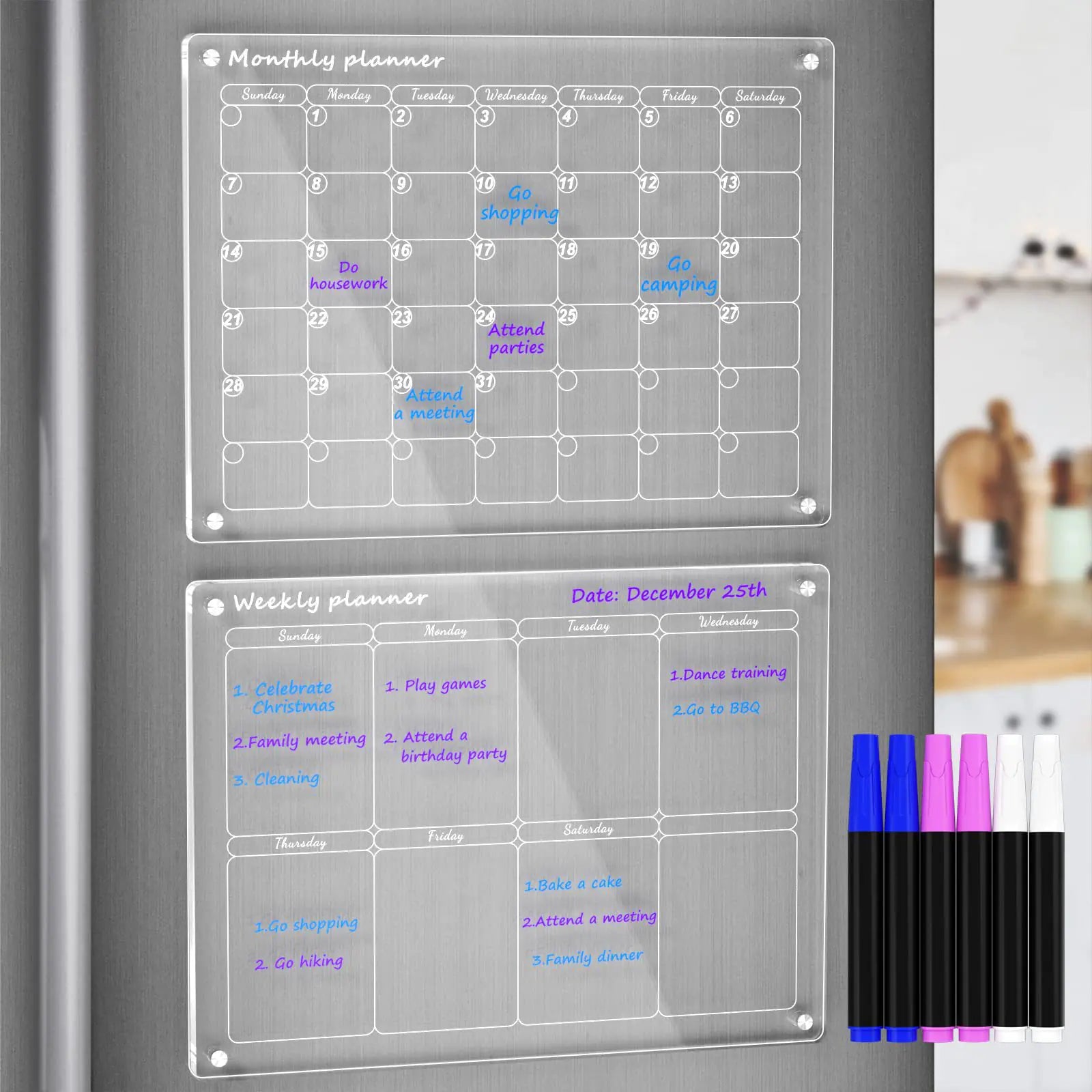 Magnetic Dry Erase Calendar for Refrigerator