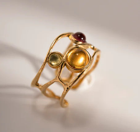 Mesh Design Titanium Split Ring