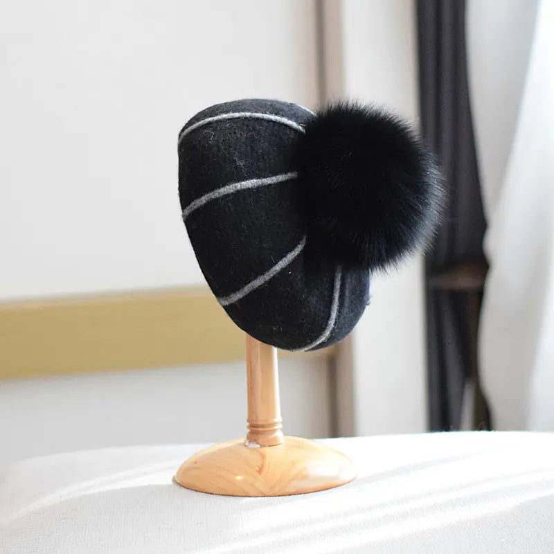 Pumpkin Wool Beret for Women in Autumn & Winter