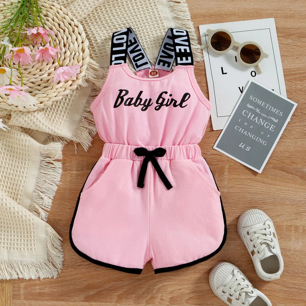 European-American Style Girls' Cotton Romper