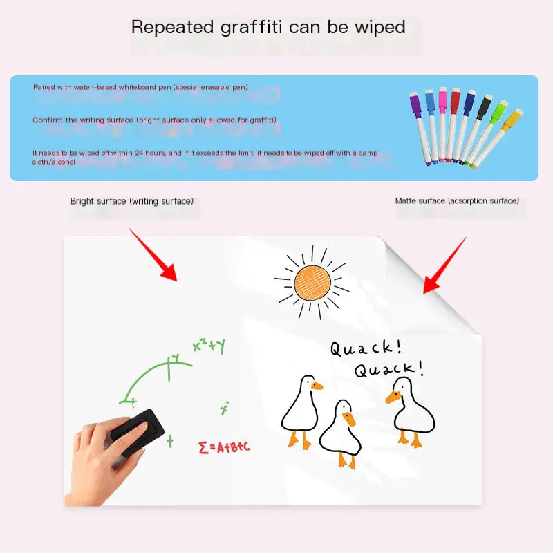 Removable Eco-Friendly Whiteboard Wall Stickers
