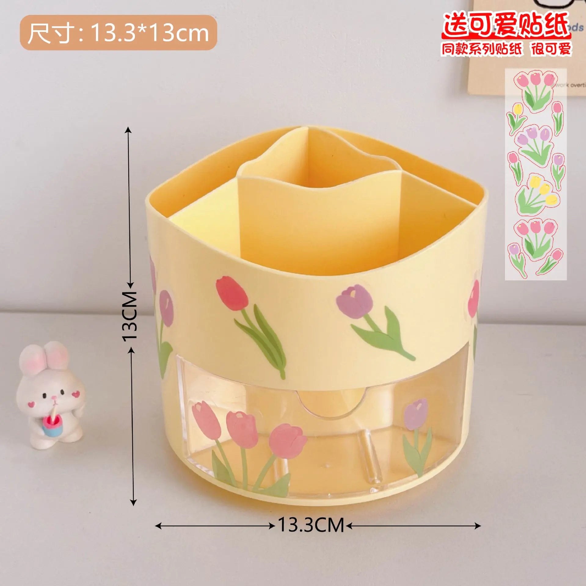 Large Capacity Rotating Pen Holder for Desk Organizer