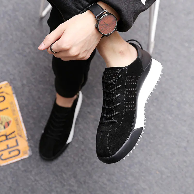 Winter New Men's Casual Sports Shoes - Thick Sole Leather