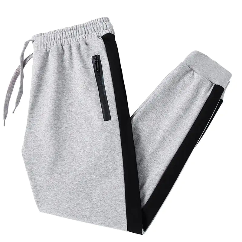 Solid Color Cotton Sweatpants with Drawstring