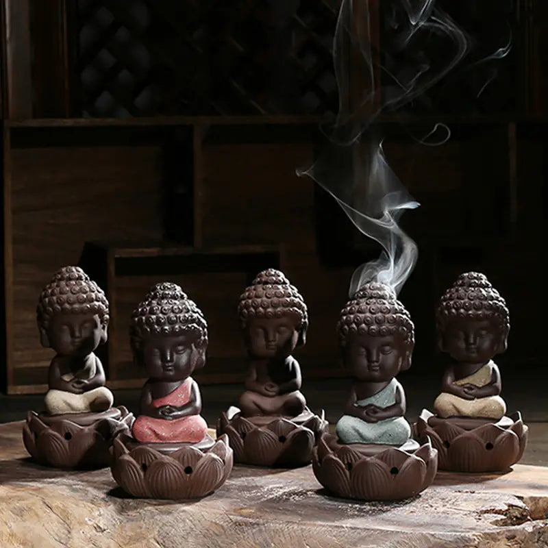 Ceramic Incense Burner with Lotus Tower Design