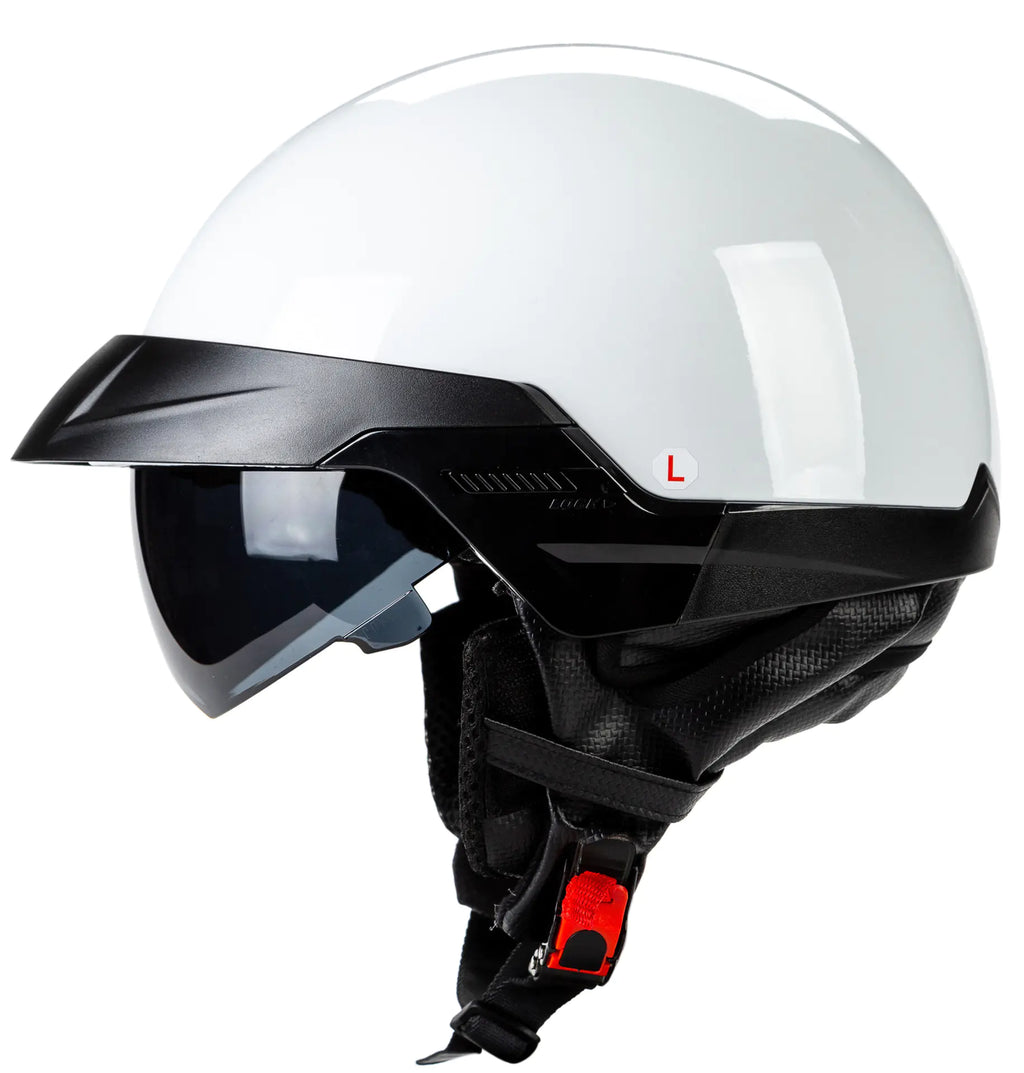 Retro Harley Motorcycle Helmet with Built-in Visor