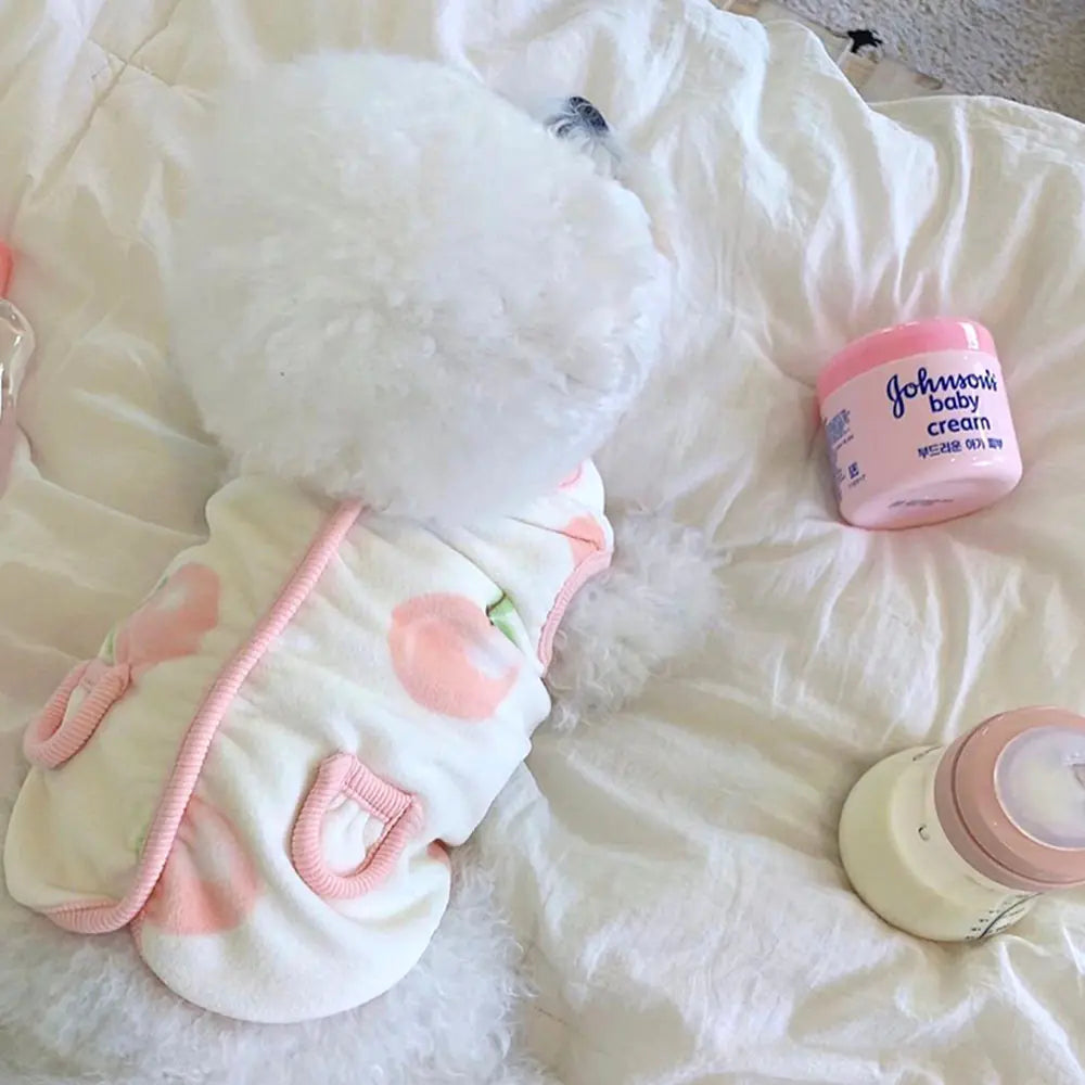 Peach Pet Cat and Small Puppy Teddy Plush Toy