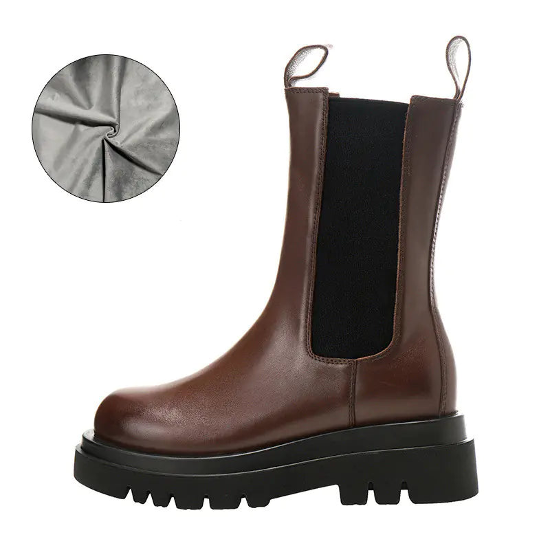 Women's High-Top Martin Boots with Platform Design