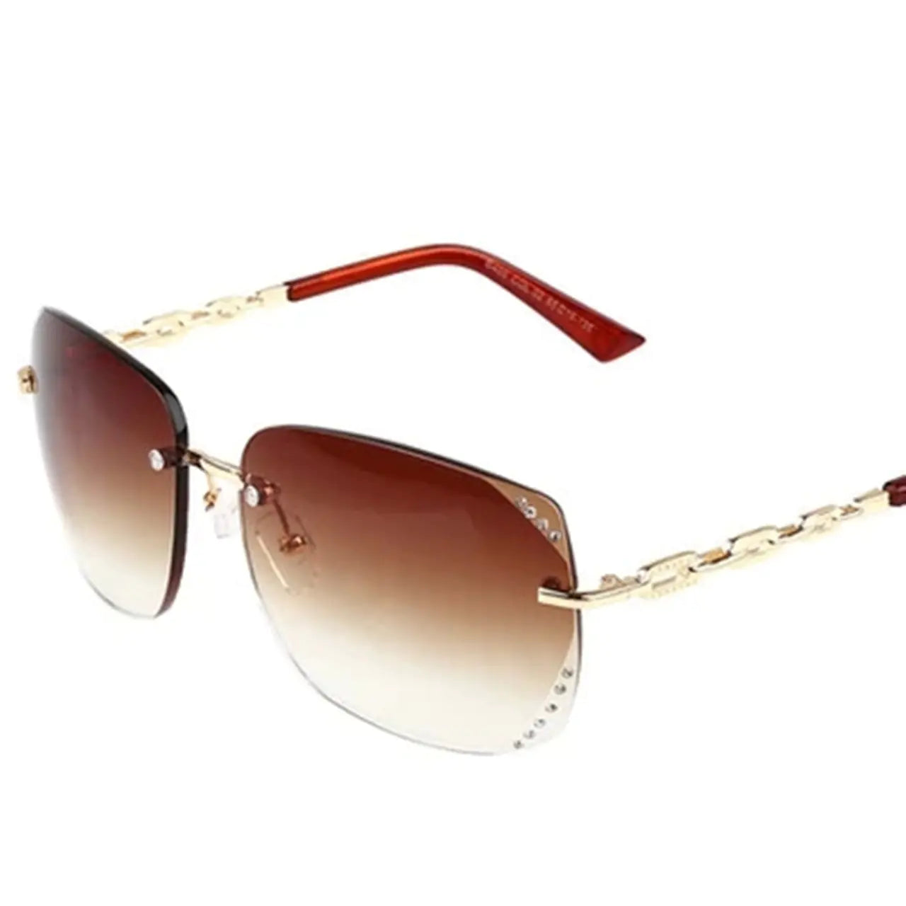 Trendy Fashionable Rimless Sunglasses with Diamonds