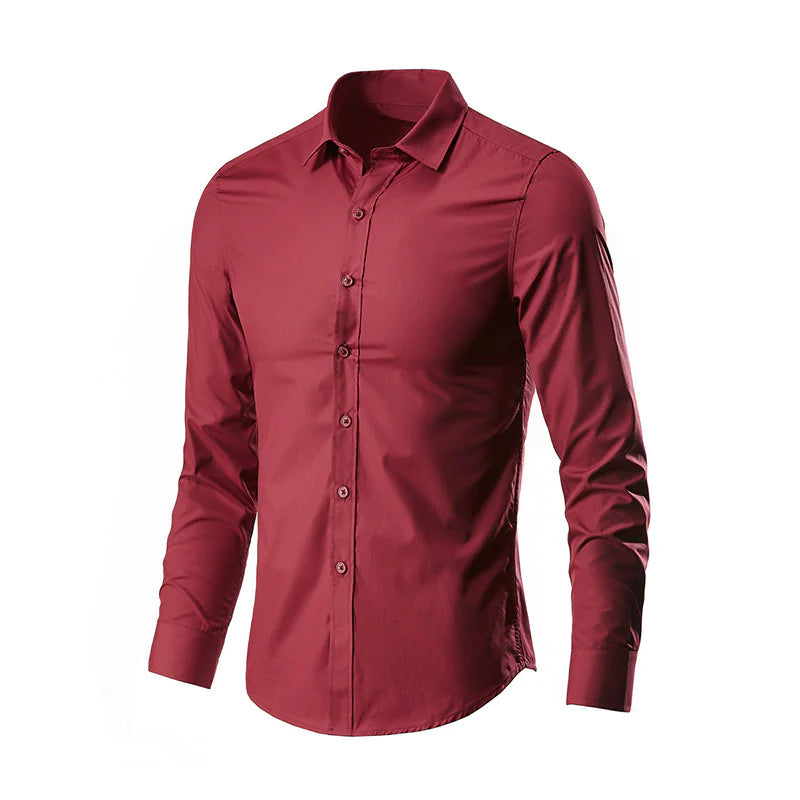 Men's Casual long Sleeve White Dress Shirt