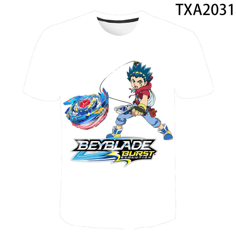 Beyblade Burst 3D Print Round Neck T-Shirt