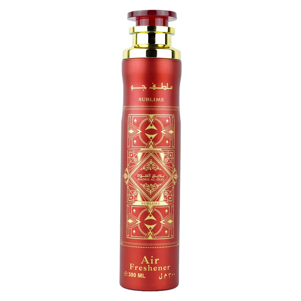 Badee Al Oud Sublime Air Freshener by Lattafa Perfumes 300mL Spray 10.14 Ounce (Pack of 1) Red