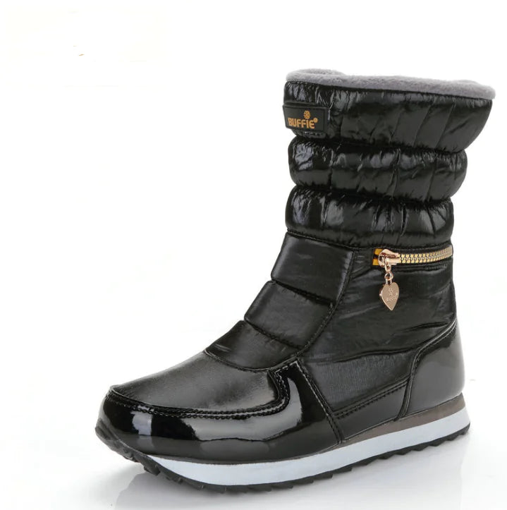 Waterproof Thick Mid-Calf Snow Boots with Non-Slip Sole