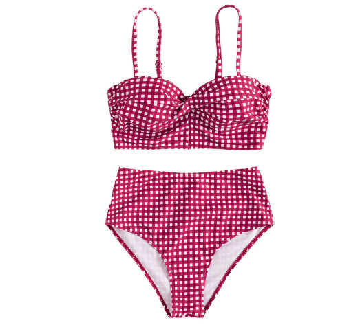Plus Size Fashionable Checkered Bikini for Women