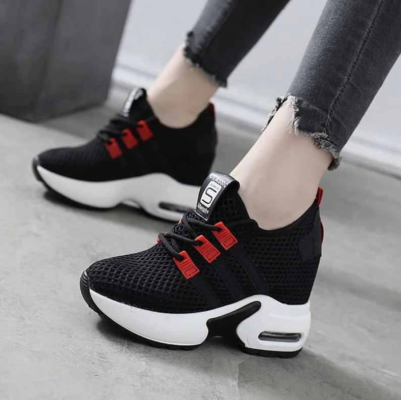 Breathable High Heel Platform Sneakers for Students