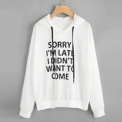 Hooded Sweatshirt with Letter Print Long Sleeve Design
