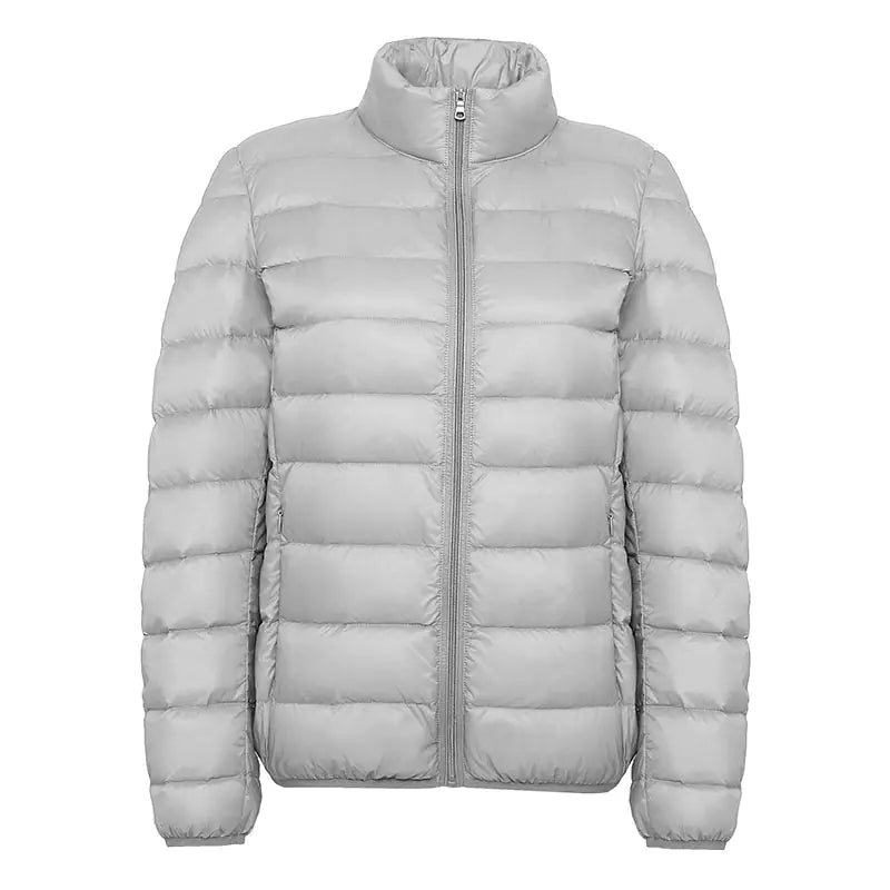 Lightweight Women's Down Jacket with Stand Collar (Plus Size)