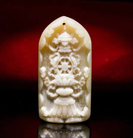 Natural Camel Bone Carved Buddha Amulet Pendant Accessory