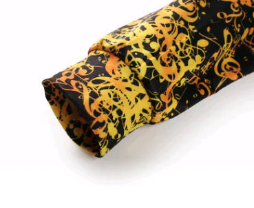 Couple's Hoodie with Creative Flame Guitar Print