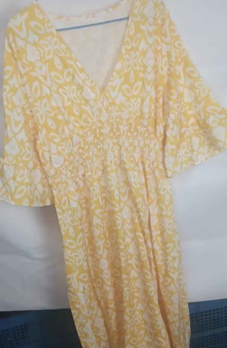 V-Neck Floral Loose Versatile Long Skirt