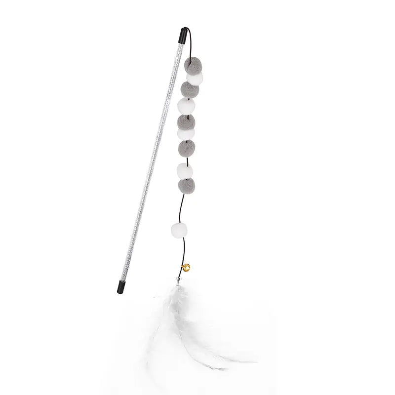 Factory Direct Cat Teaser Wand with Pom Poms