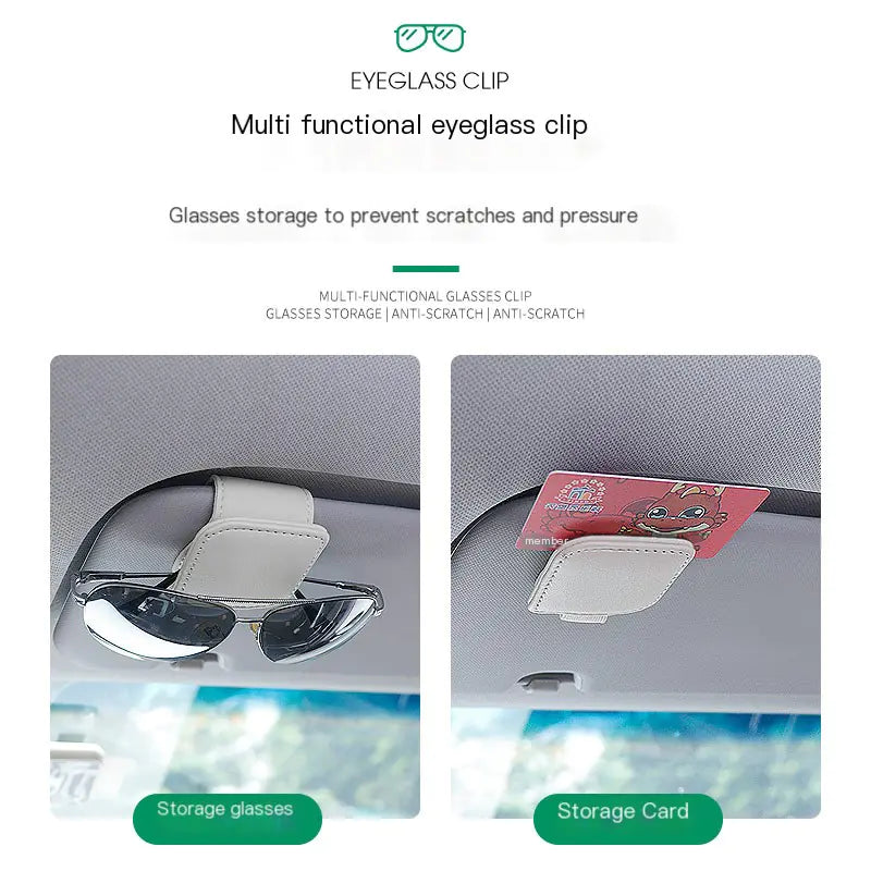 Car Sunglasses Clip Holder with Multifunctional Design