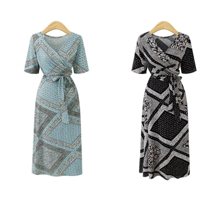 European New Plus Size Floral Maxi Dress