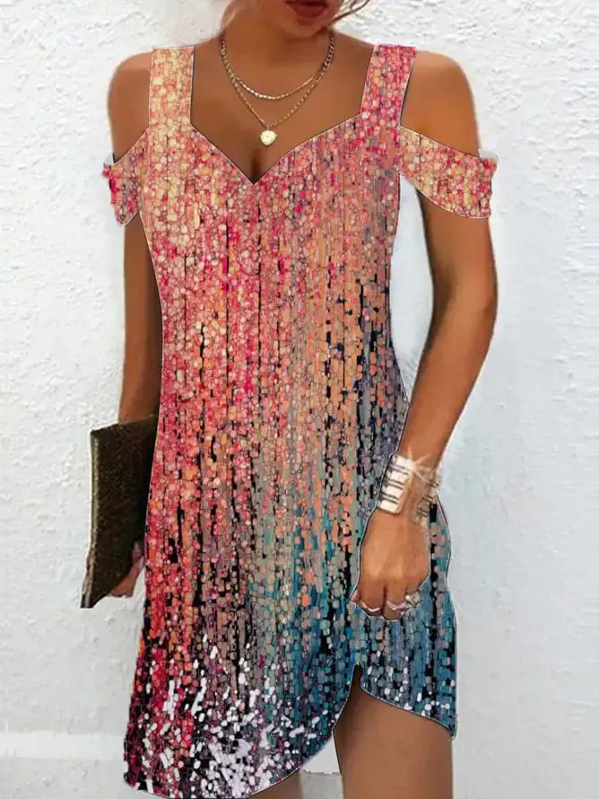 Slim Fitting Printed Dress for Women