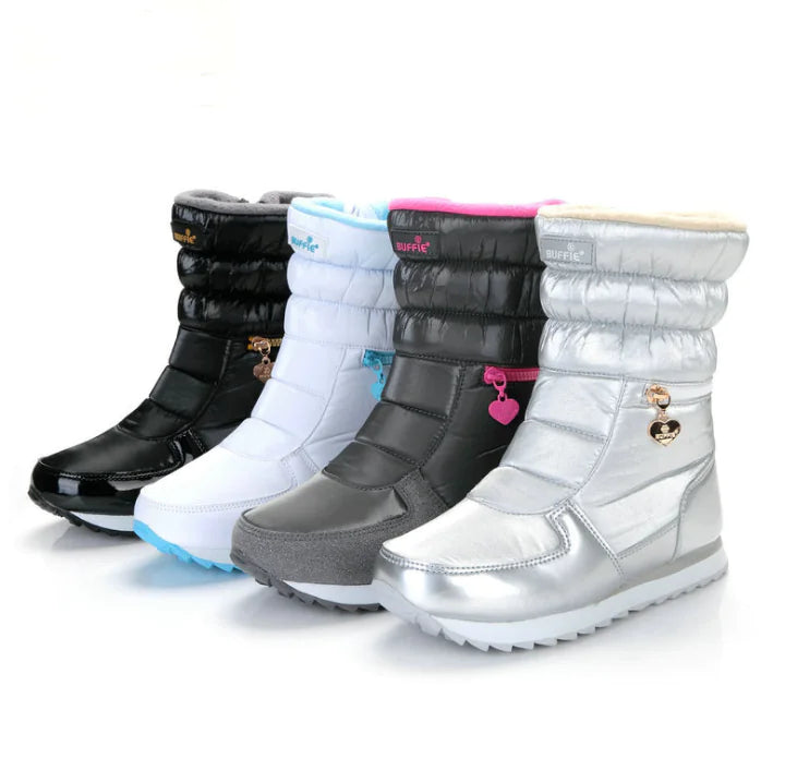Waterproof Thick Mid-Calf Snow Boots with Non-Slip Sole