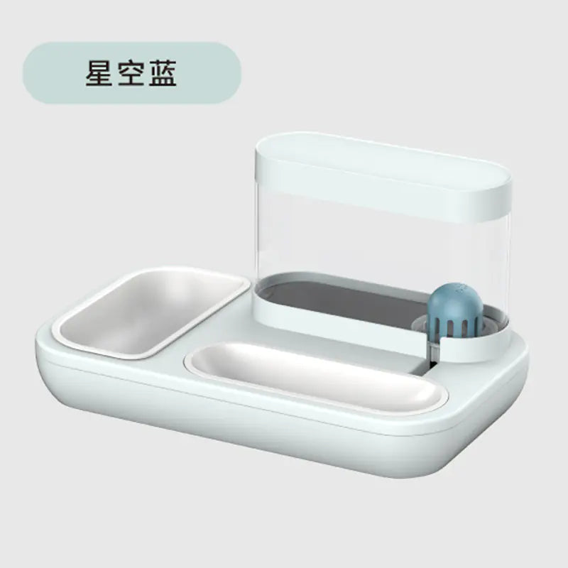 Cat Bowl Set with Neck Protection and Anti-Spill Design