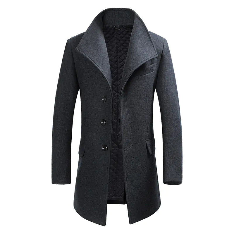 Men's Thick Winter Wool Blend Overcoat (Long Style)