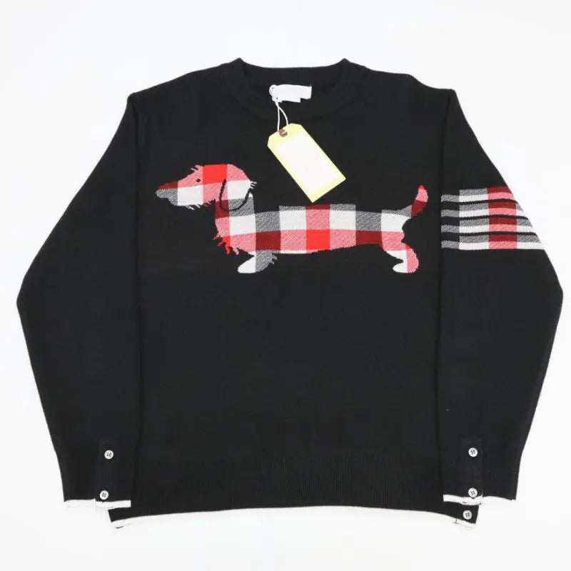 Dachshund Graphic Wool Knit Top and Outerwear