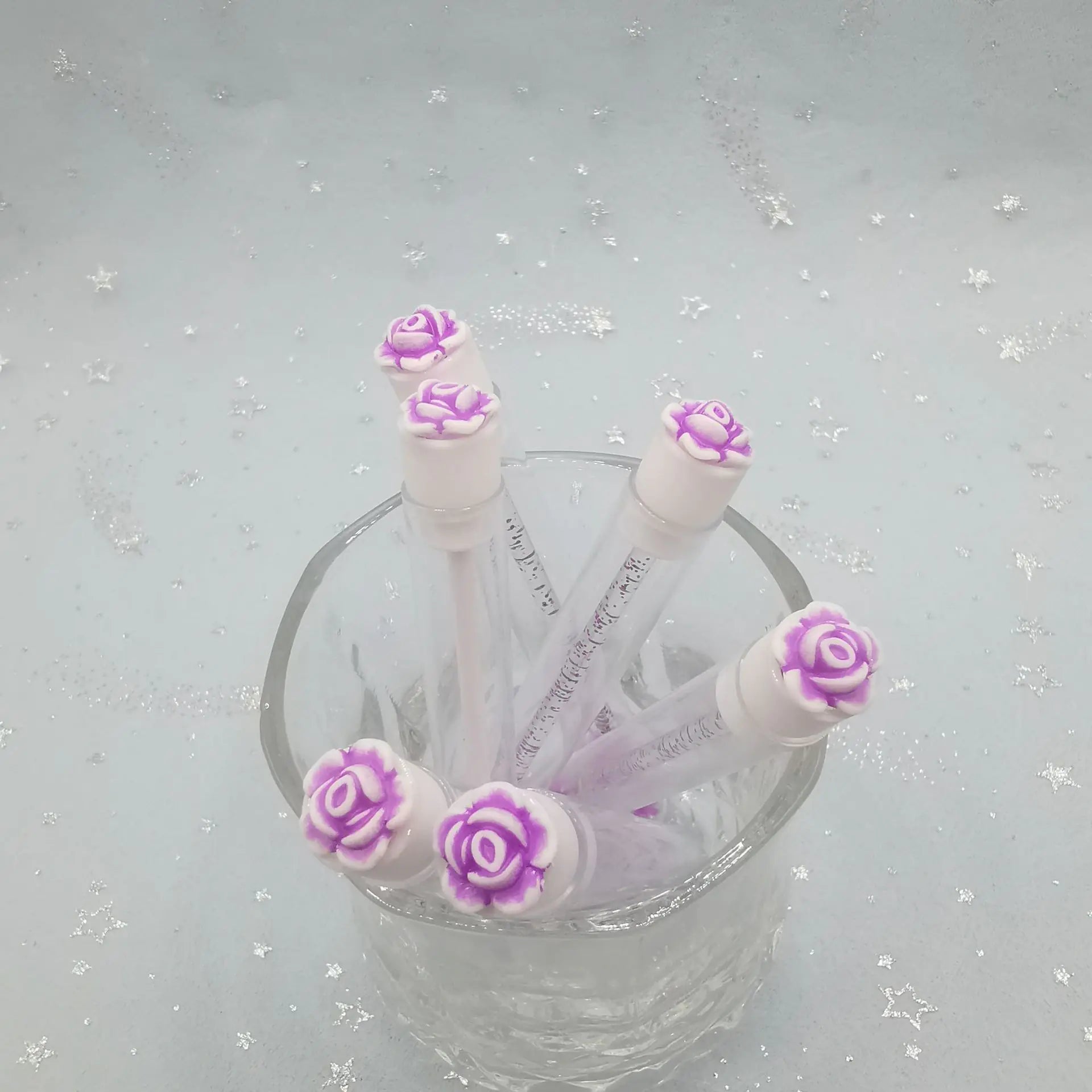 New Acrylic Rose Portable Eyelash Brush Tube