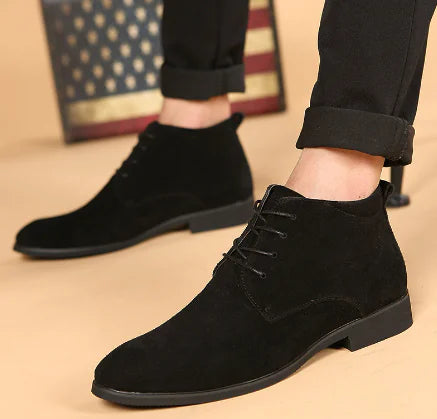 Men's Mid-top Lace-up Casual Pointed Shoes