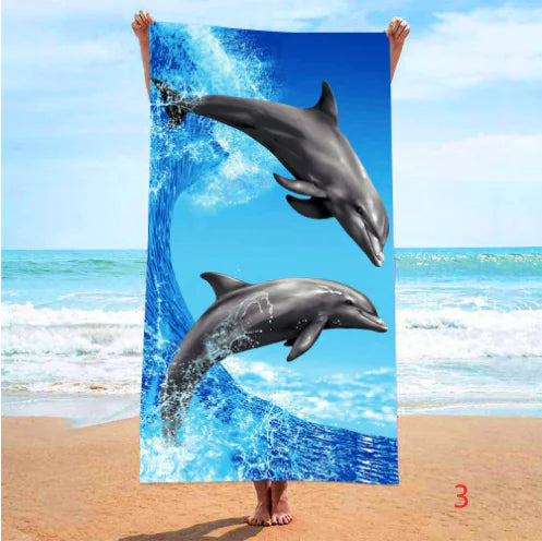 Basketball Print Quick-Drying Beach Towel 150x75cm